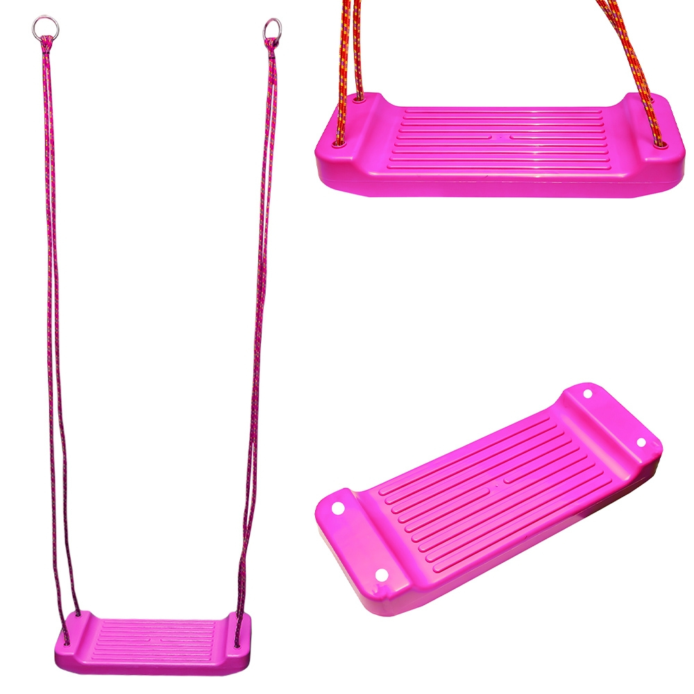 Leagan pentru Copii  Tip Placa, Interior sau Exterior , Franghii Rezistente cu Inele Metalice , Greutate maxima 60 Kg - Roz [1]