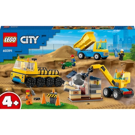 LEGO® City - Camioane de constructie si macara cu bila pentru demolari 60391, 235 piese [9]