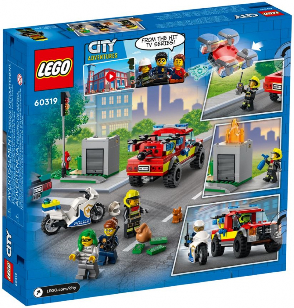 LEGO® City - Stingere de Incendiu si Urmarire cu Motocicleta de Politie , 295 piese -  COD 60319 [2]