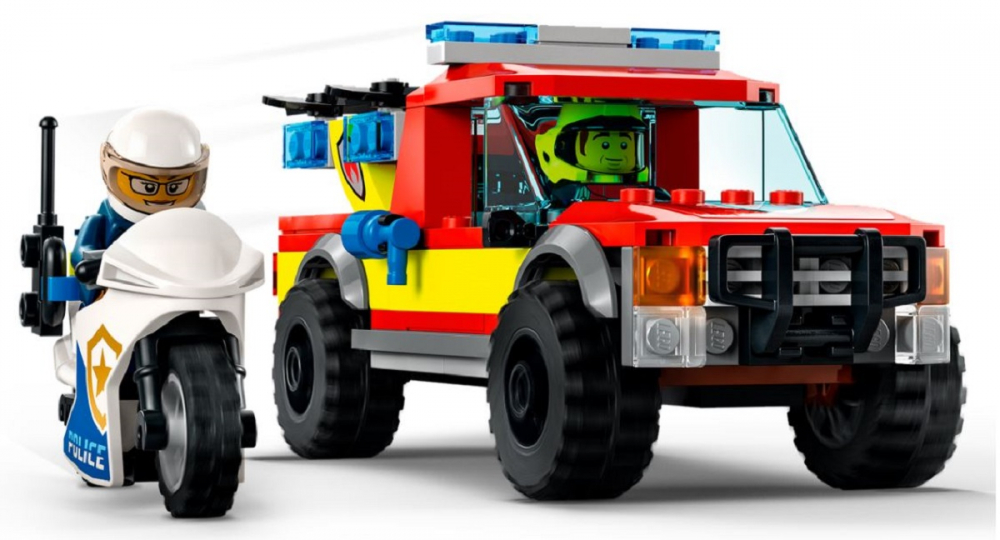 LEGO® City - Stingere de Incendiu si Urmarire cu Motocicleta de Politie , 295 piese -  COD 60319 [5]