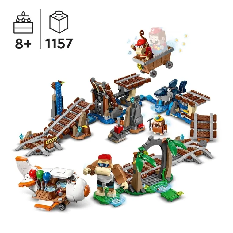 LEGO® Super Mario - Set de extindere - Plimbarea cu vagonetul minier a lui Diddy Kong 71425, 1157 piese [3]