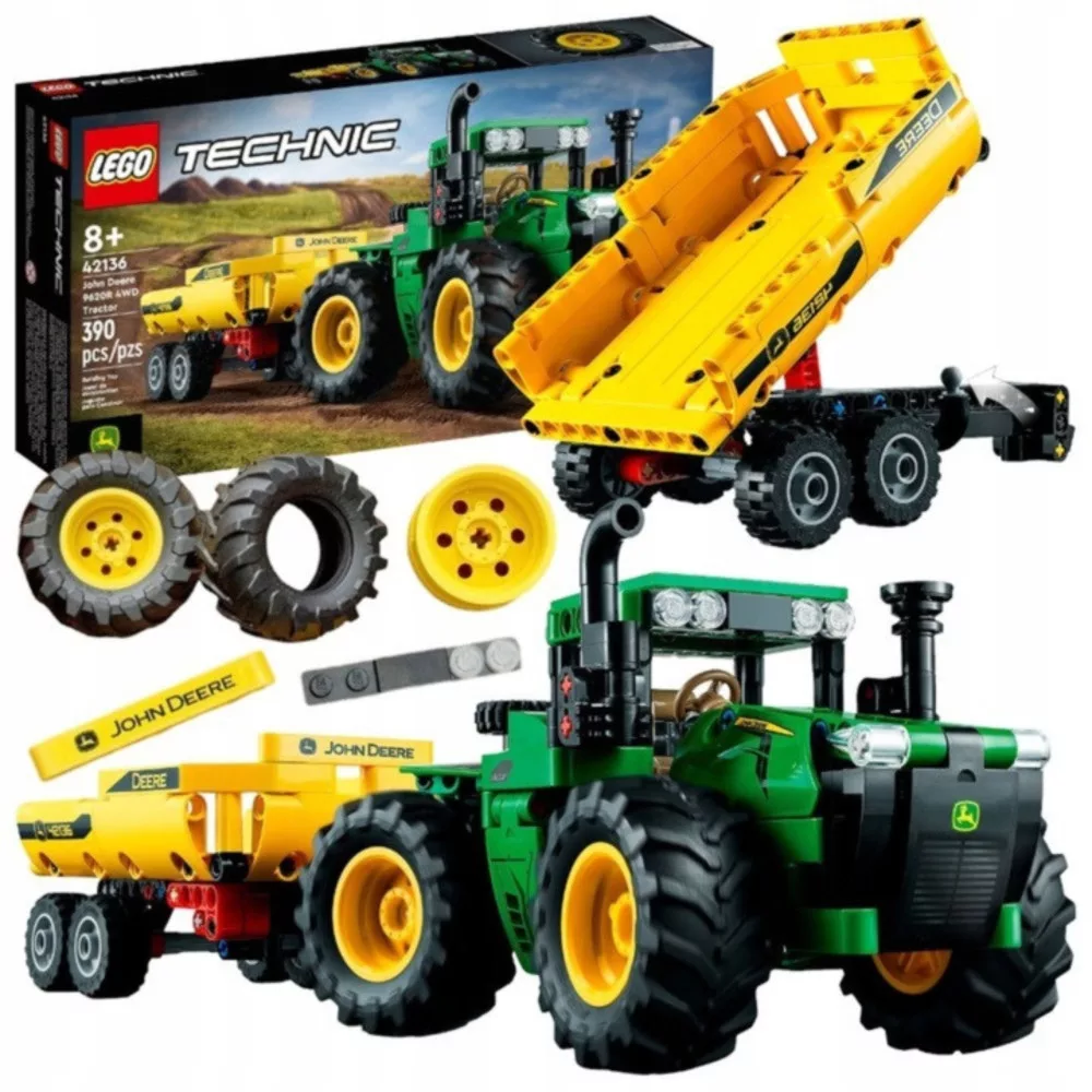 LEGO® Technic - John Deere 9620R 4WD Tractor cu Remorca Basculabila 42136, 390 piese [1]