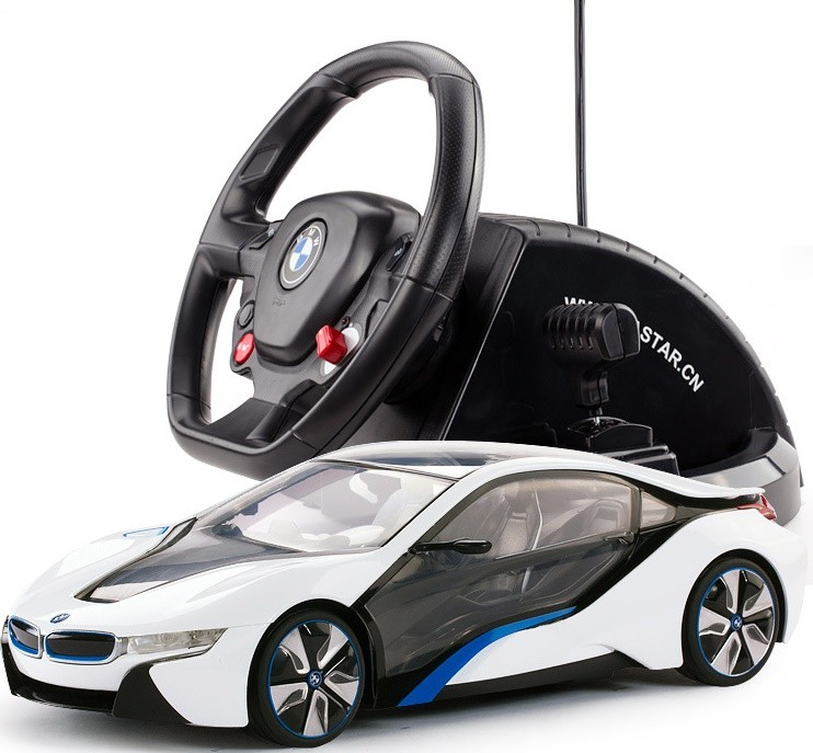 Masina  cu Radiocomanda ,  Controler pe Volan Rastar - BMW I8, 1:14, Gri [4]