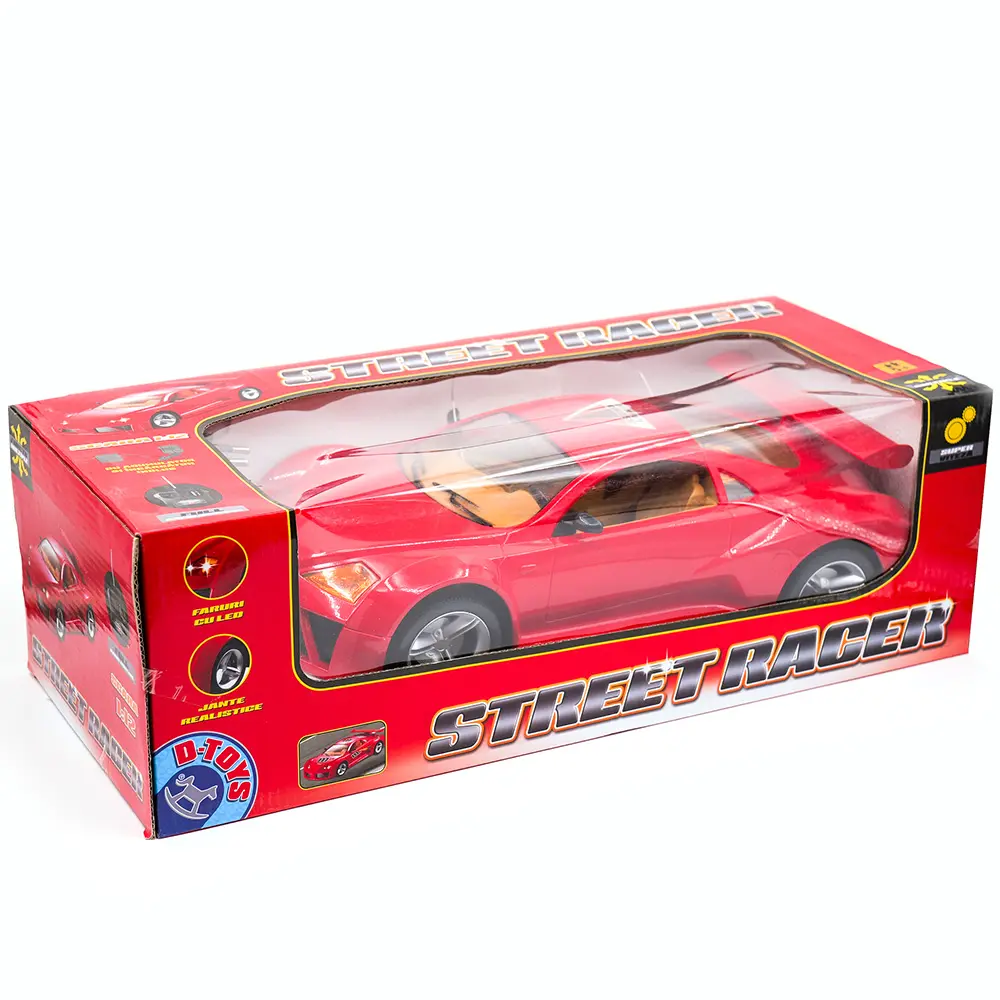 Masina cu Telecomanda Motor Racer Street , Faruri LED, Acumulator si Incarcator Incluse, Scala 1:12 , Culoare Rosie [2]