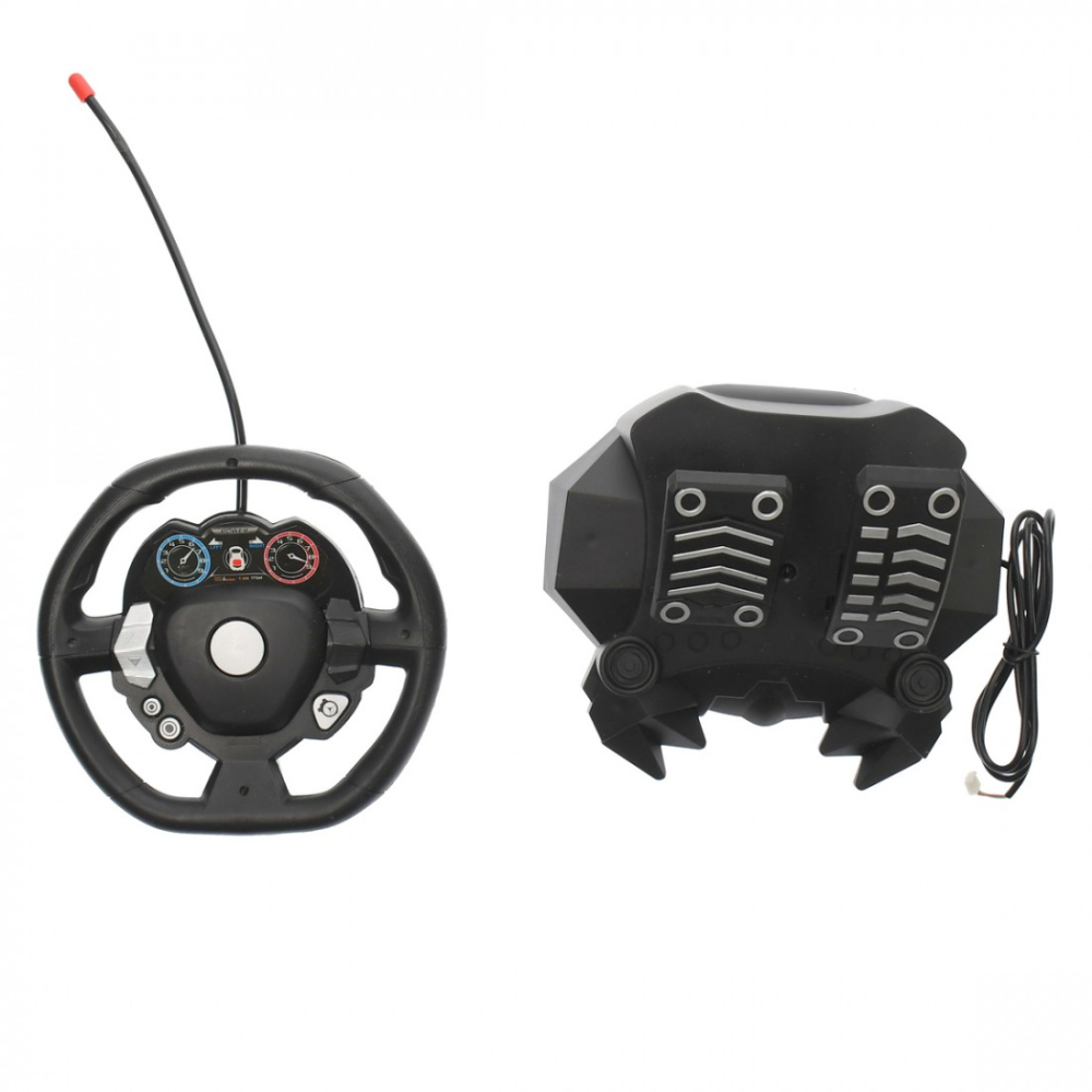 Masina cu Telecomanda tip Volan si Pedale cu Acceleratie  , Scara 1:16, Lumini LED, Design Supercar,  Dimensiune Set   43cm L x 32cm I x 9 cm l  - Masinuta  Rosie [7]