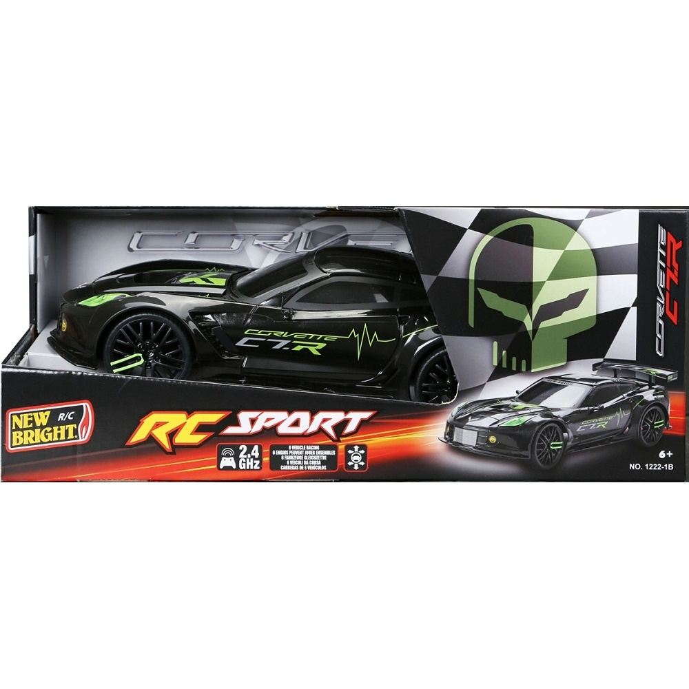 Masina de curse RC Corvette Sport cu telecomanda, 1:12, frecventa 2.4 GHZ, plastic/metal, negru [1]