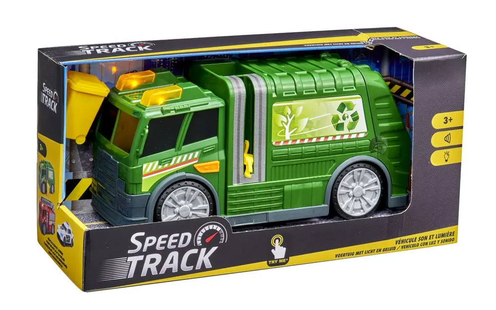 Masina de Gunoi cu Lumini si Sunete  Reale Speed Track, Verde [8]