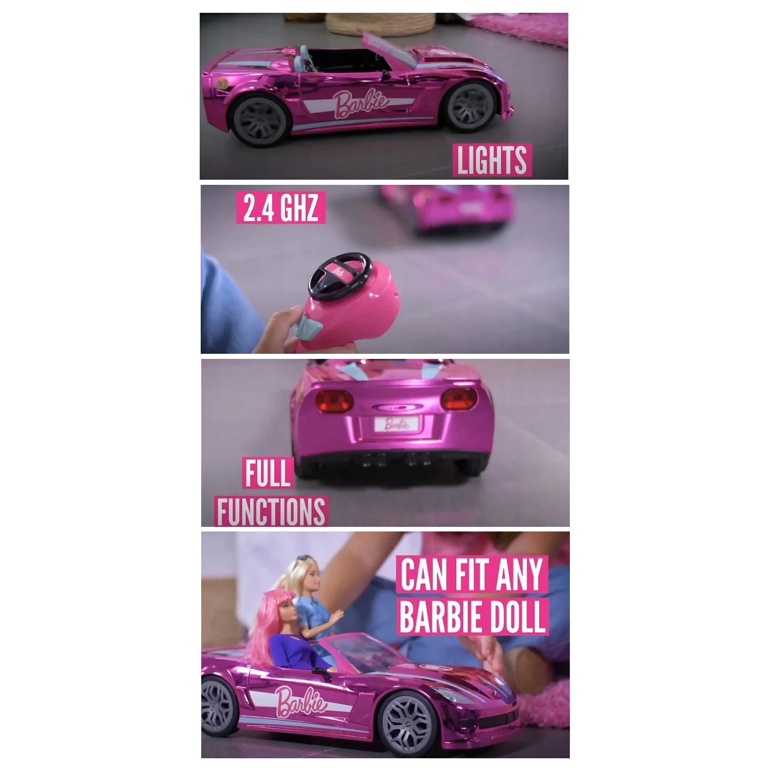 Masinuta cu Telecomanda Barbie -  Radio Control Dream Car, 40 cm, Roz - Editie Limitata [6]