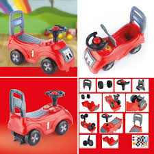 Masinuta tip Premergator pentru Bebelusi cu Volan si Spatiu de Depozitare, Spatar Inalt - Model Formula 1  - Rosu cu Negru [12]