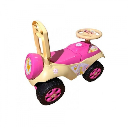 Masinuta Tip Premergator Ride On, Spatar Protectie si Volan cu Muzica, Lumini si Sunete in Limba Romana, Roz [4]