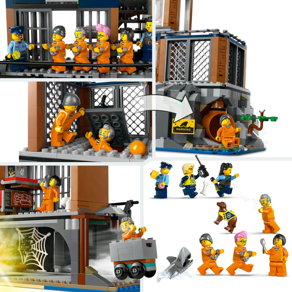 Mega Set de Constructii LEGO® City Police  - Insula-Inchisoare , Cadou pentru Baieti si Fete Pasionati de Jocuri Interactive , 980 Piese , 7ani + [3]