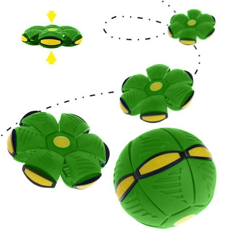Minge zburatoare care se transforma in disc frisbee, FrisBall, pentru copii si adulti, verde [3]