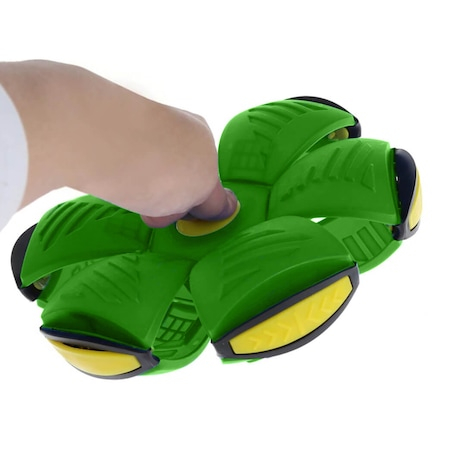 Minge zburatoare care se transforma in disc frisbee, FrisBall, pentru copii si adulti, verde [2]