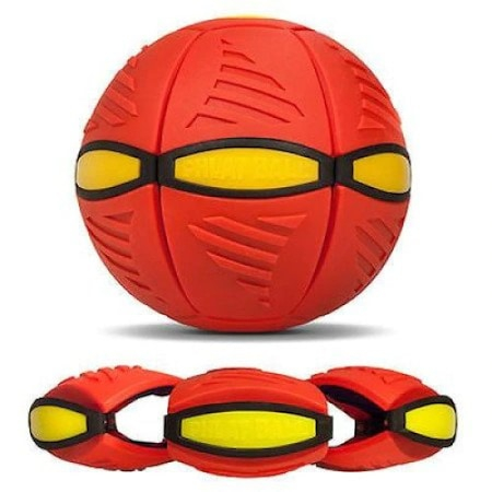 Minge zburatoare transformabila in disc Frisbee Phlat Ball P3 - Culoarea Rosie [3]