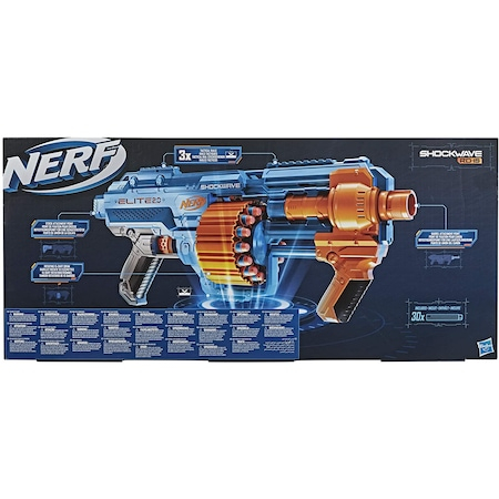 Mitraliera Nerf Elite N -Strike 2.0 RD - 15, dotata cu Tambur Rotativ, 30 Gloante incluse in Set Multicolor [2]