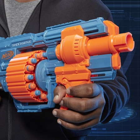 Mitraliera Nerf Elite N -Strike 2.0 RD - 15, dotata cu Tambur Rotativ, 30 Gloante incluse in Set Multicolor [3]
