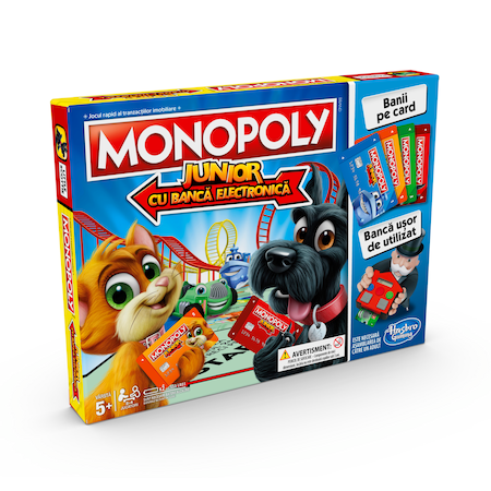 Monopoly Junior Banca Electronica - Tehnologie Avansata Touch cu Cititor de Card Inclus,  Original Hasbro in Limba Romana [9]