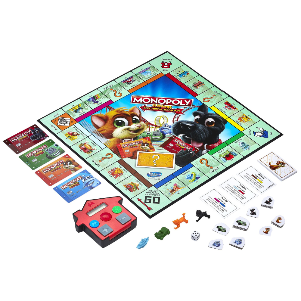 Monopoly Junior Banca Electronica - Tehnologie Avansata Touch cu Cititor de Card Inclus,  Original Hasbro in Limba Romana [5]
