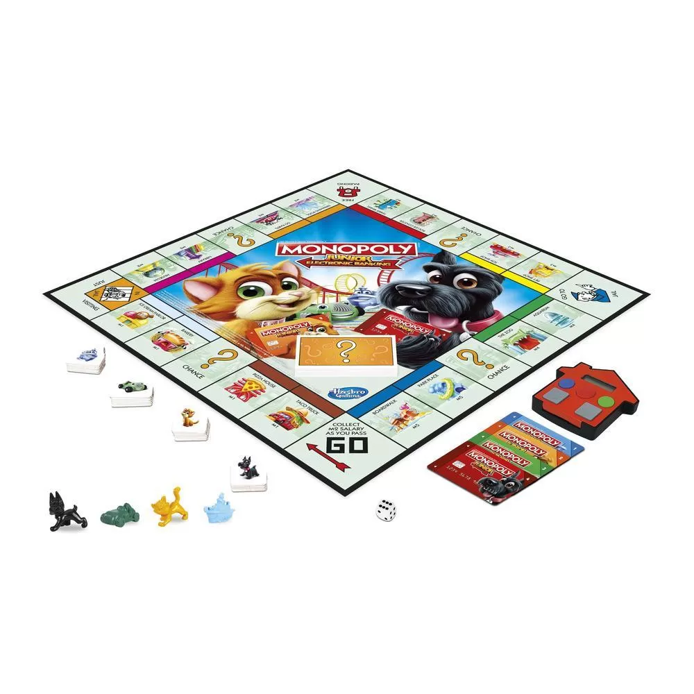 Monopoly Junior Banca Electronica - Tehnologie Avansata Touch cu Cititor de Card Inclus,  Original Hasbro in Limba Romana [6]