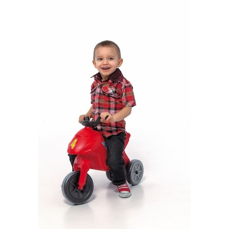 Motocicleta tip tricicleta pentru Copii model unisex  fara pedale cu 3 roti pentru exterior- MADE IN ROMANIA -  CULOARE ROSU [4]