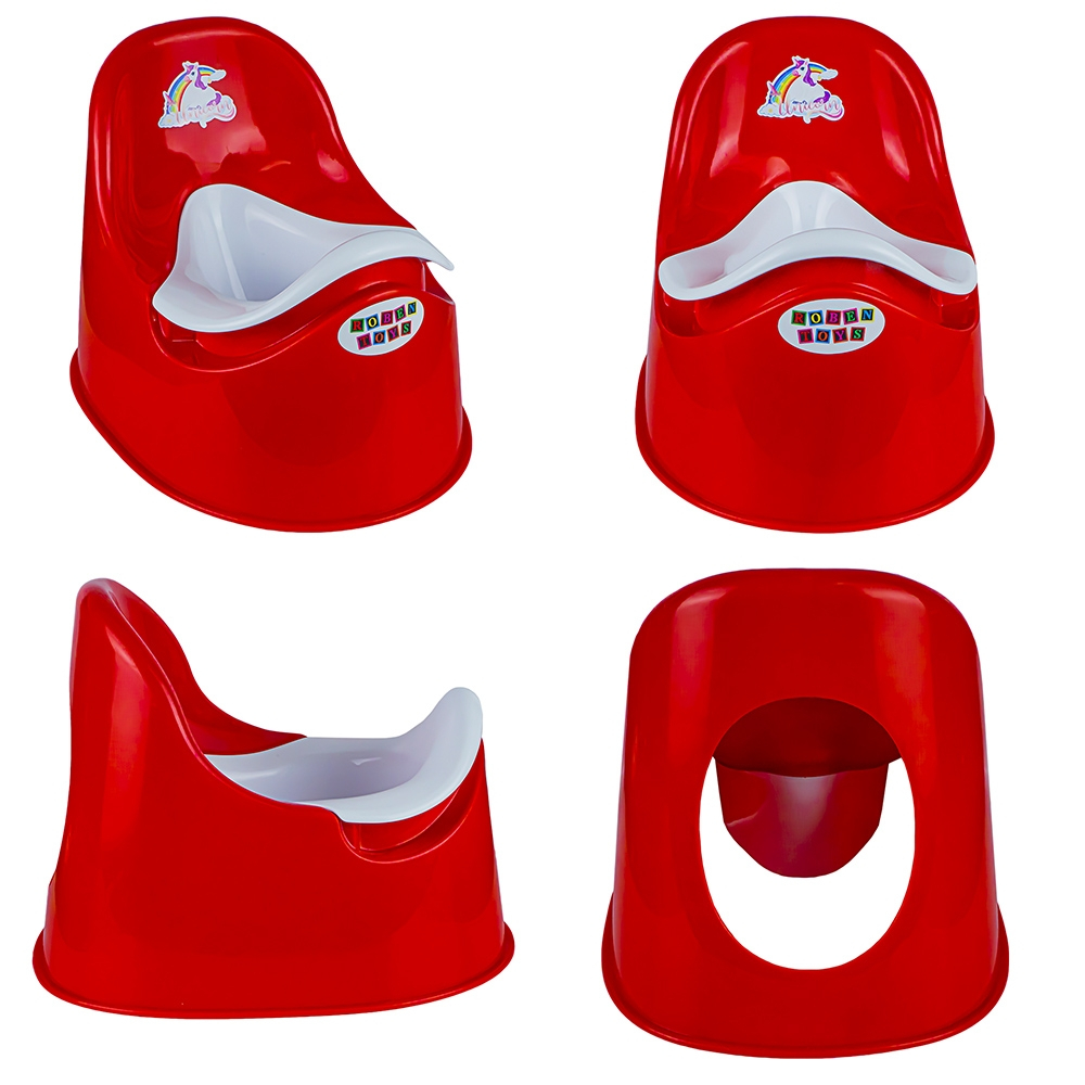 Olita pentru copii Smart Baby, margini rotunjite si vas detasabil, Rosu / Alb , 37x27.5x28 Cm [4]