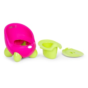 Olita Scaunel Bebe Ergonomic cu Capac , Scaun de Toaletă cu Picioruse  Antiderapante Throne  pentru Antrenament WC -  Roz cu Verde [8]
