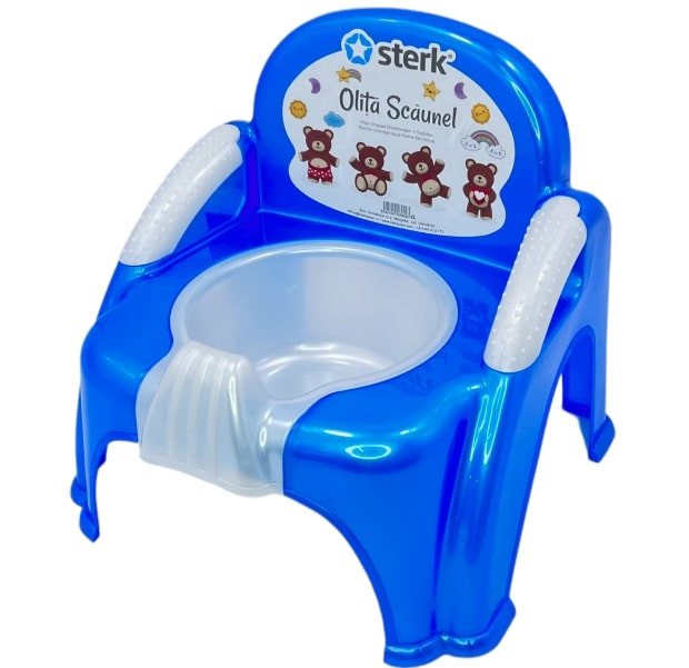 Olita tip Scaunel cu Manere si Baza Detasabila, Design Ergonomic, Marginile Rotunjite si Suprafata Netedă Dimensiuni 26.5 x 29 x 31 CM  - Culoare  Albastru [2]