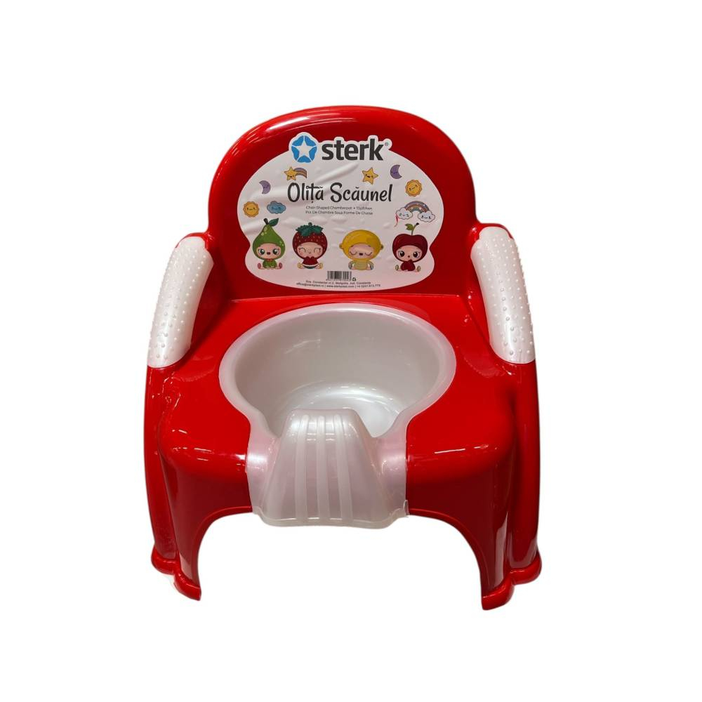 Olita tip Scaunel cu Manere si Baza Detasabila, Design Ergonomic, Marginile Rotunjite si Suprafata Netedă Dimensiuni 26.5 x 29 x 31 CM  - Culoare Rosie [3]