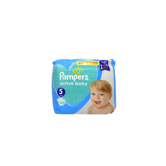 Pachet 2 x Scutece Pampers Active Baby nr. 5, 11-16 kg, 64 buc + Servetele umede Pampers Fresh Clean, 1 x 52buc [5]