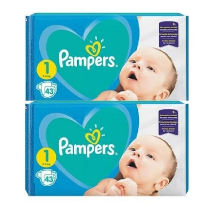 Pachet 2 x Scutece Pampers New Born - nr.1, 43 buc (86 buc) [3]