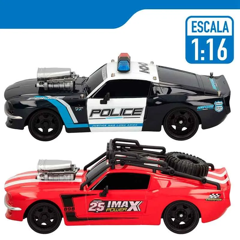 Pachet de 2 Mașini de Poliție și Tâlhari Radiocomandate 1:16  Speed ​​& Go Police and Robber [5]