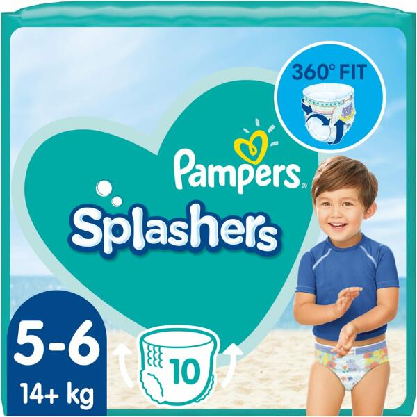 Pachet Promo - Scutece chilotel Bebelusi  pentru Apa-  Bazin pentru Inot- Piscina - Strand - Mare,  Pampers Splashers Marimea 5, 14+ kg, 2 x 10 buc / Pachet [2]
