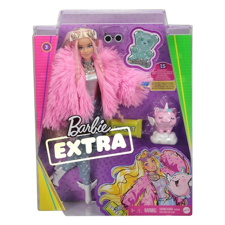 Papusa Barbie Extra Fluffy Pink Jacket, Mattel [4]