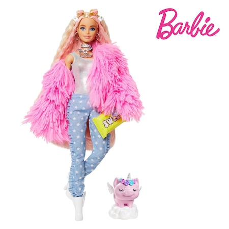 Papusa Barbie Extra Fluffy Pink Jacket, Mattel [2]