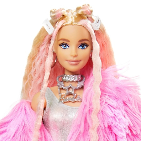 Papusa Barbie Extra Fluffy Pink Jacket, Mattel [3]