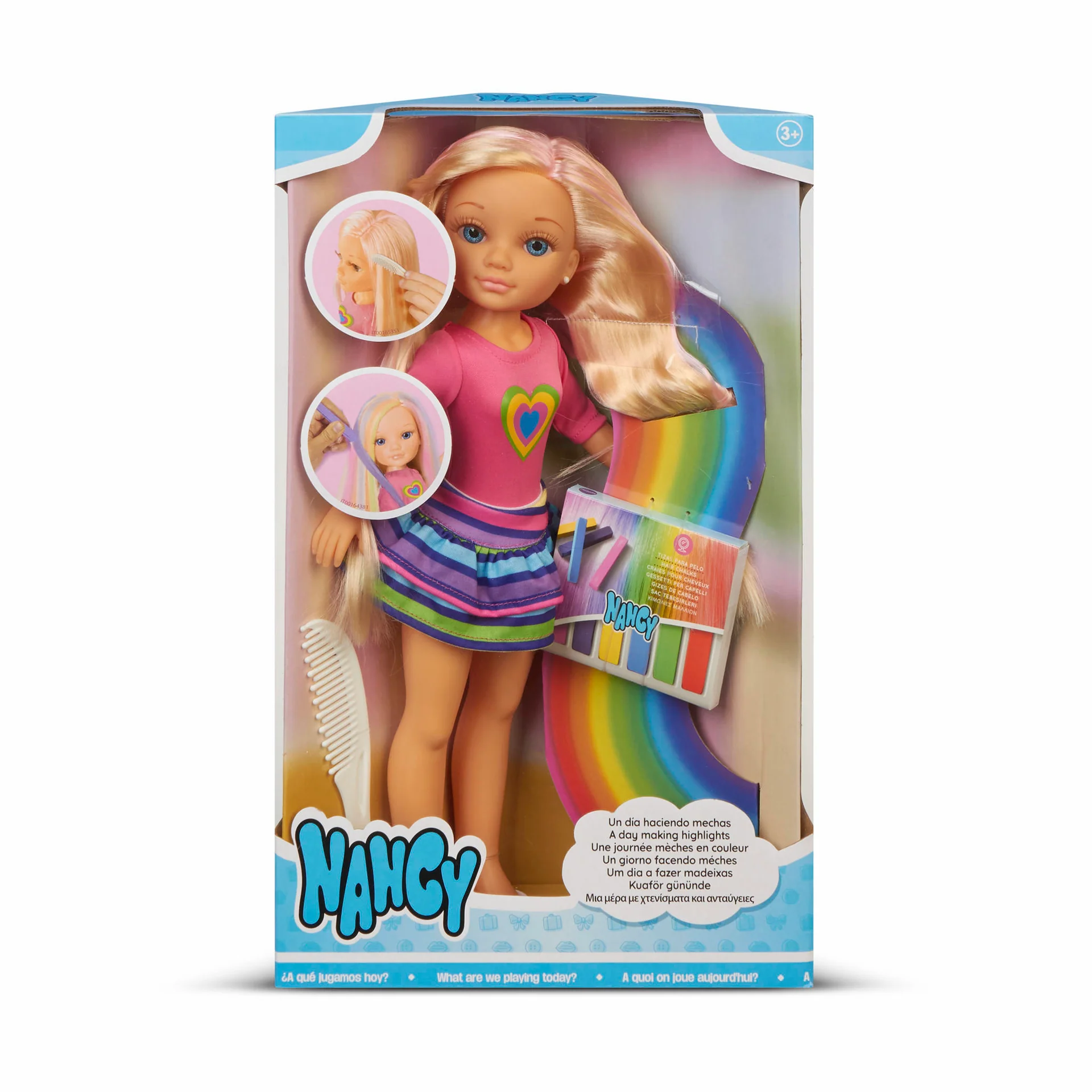 Papusa  Frumoasa cu Suvite si Par Lung -  Nancy Making Highlights Famosa, 43 CM, Multicolor [5]