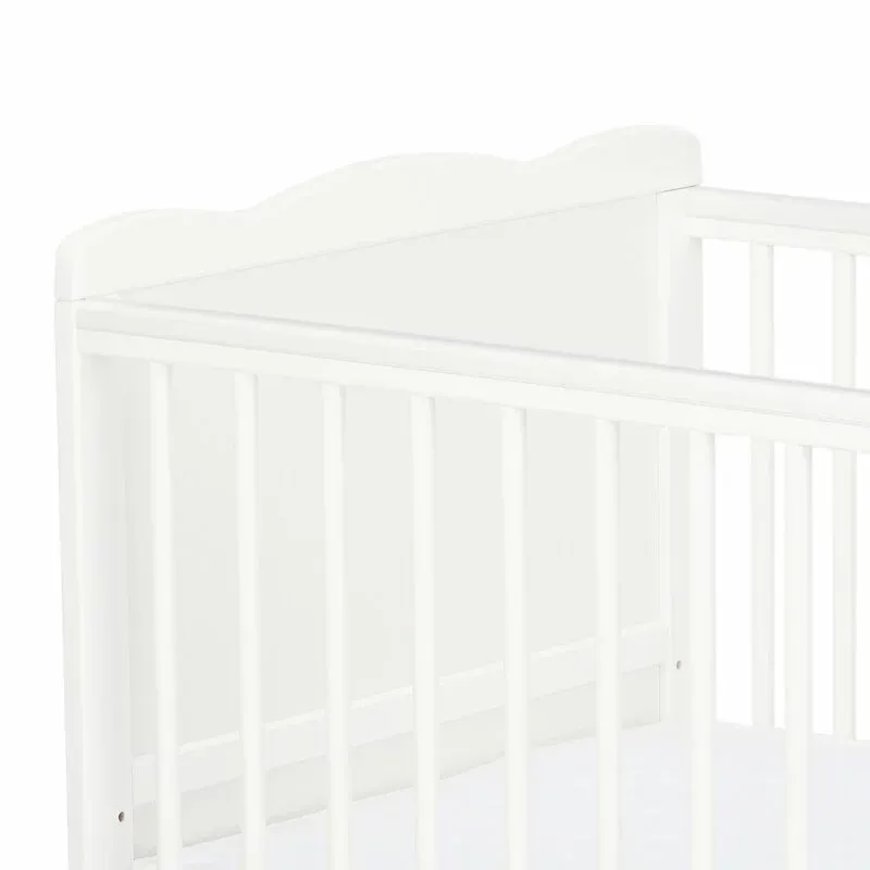 Patut din Lemn Bebe, 120x60 CM,  Sina speciala pentru dentitie, Multifunctional, EN716-1, EN716-2, Alb, Qmini, Julia [11]