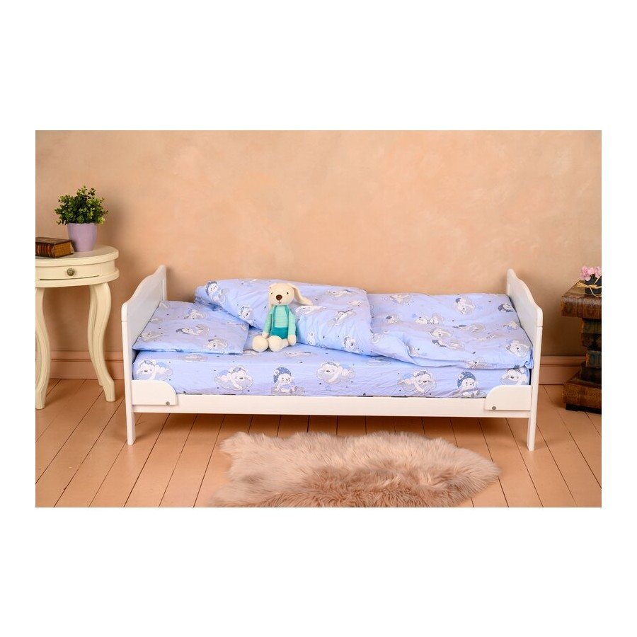 Patut din Lemn din Lemn Masiv de Fag -  Co - Sleeper  Multifunctional - Transformabil in Pat Junior Utilizabil pana la 6-7 Ani , Dimensiune 120x60  CM - ALB [7]
