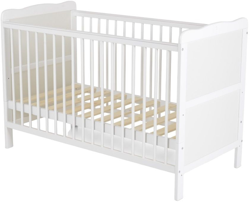 Patut 2in1 pentru Bebelusi si Juniori - Smart  Co-Sleeper -  Laterala Detasabila ,  Tranformabil in Pat Junior,  100% Lemn  Masiv de Fag,, 3 Nivele  de Inaltime,  120x60 CM - Alb [11]