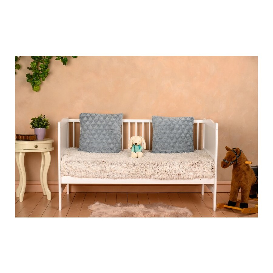 Patut 2in1 pentru Bebelusi si Juniori - Smart  Co-Sleeper -  Laterala Detasabila ,  Tranformabil in Pat Junior,  100% Lemn  Masiv de Fag,, 3 Nivele  de Inaltime,  120x60 CM - Alb [15]