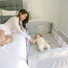 Patut Pliant 2 in 1 DeLuxe pentru bebelusi si copii, 2 Nivele si Margini de Catifea , Laterala Culisanta si Intrare Laterala , Masuta de Infasat , Gry cu Albastru [9]