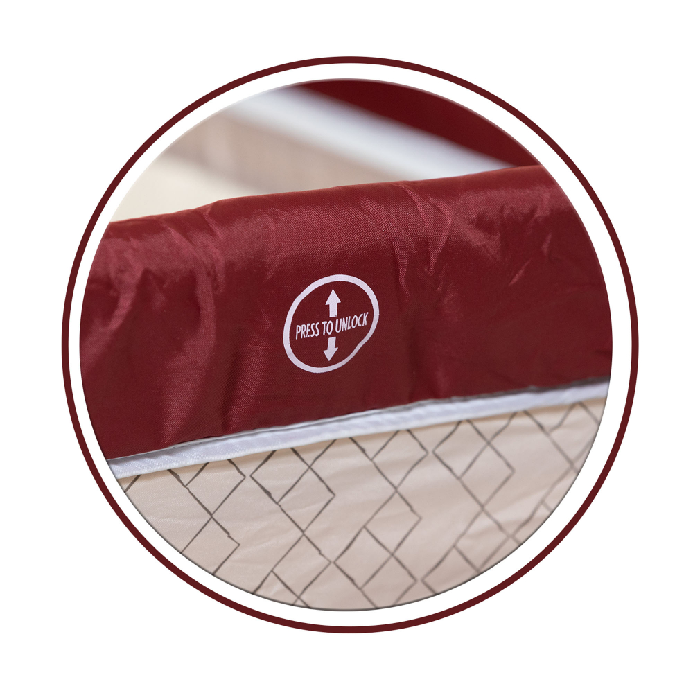 Patut / Tarc de Joaca, Pliant 2 in 1 pentru Bebelusi si Copii Voiaj Sleepy Baby, 2 Nivele, Intrare Laterala, Portabil, Etaj Intermediar Nou-Nascuti, Masuta de Infasat, Geanta Transport -Grena /Bej [8]