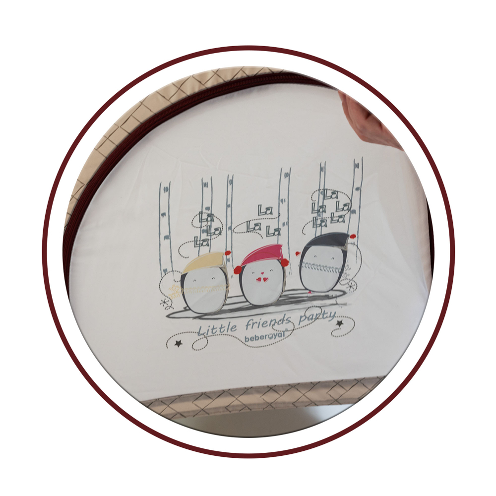 Patut / Tarc de Joaca, Pliant 2 in 1 pentru Bebelusi si Copii Voiaj Sleepy Baby, 2 Nivele, Intrare Laterala, Portabil, Etaj Intermediar Nou-Nascuti, Masuta de Infasat, Geanta Transport -Grena /Bej [10]