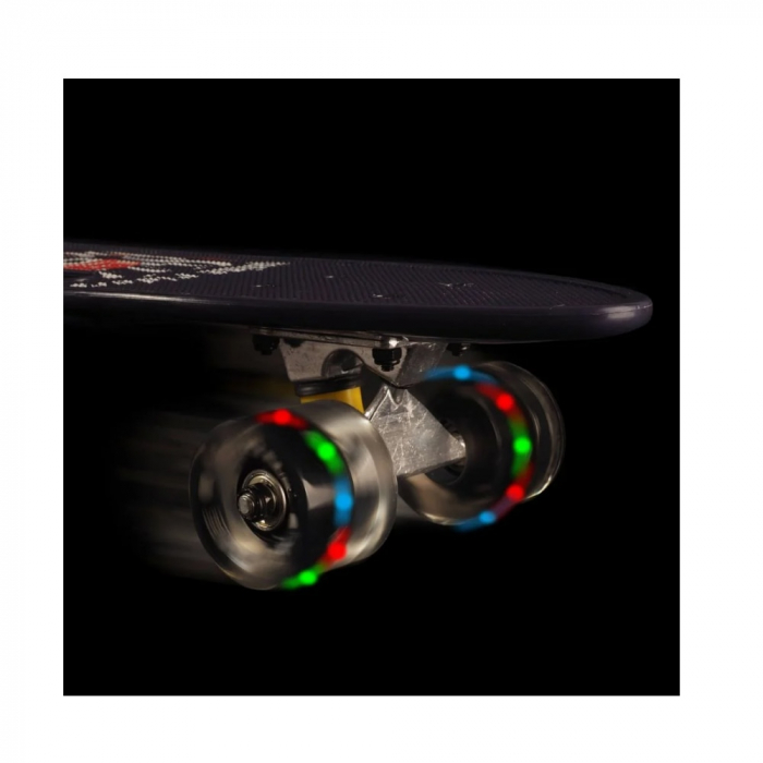 Penny board portabil cu roti luminoase, ABEC-7, Street King, violet inchis, eduBEBE, M9-4B [2]