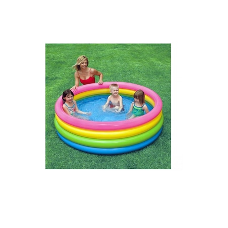 Piscina  Gonflabila pentru Copii INTEX, 4 inele gonflabile cu valva dubla ,usor de montat, Diametru 1.68 m, inaltime 46 cm [4]
