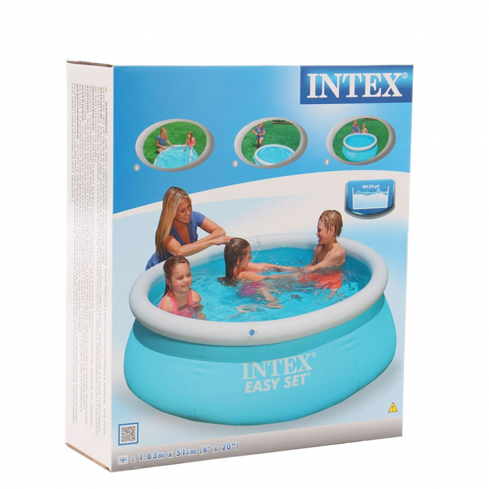 Piscina Familie gonflabila ,886 Litri,Instalare Rapida, forma rotunda , culoare albastru,material rezistent , dimensiune 183x51 cm, calitate garantata Intex [3]