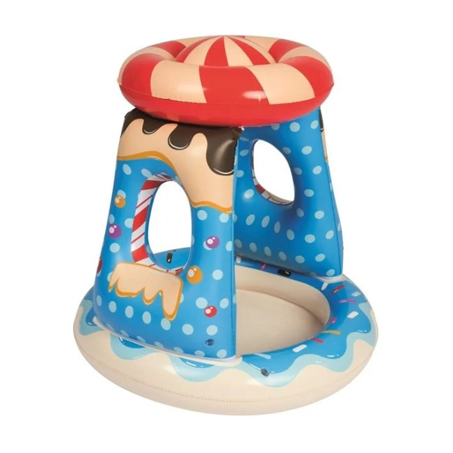 Piscina gonflabila copii tip spatiu de joaca pentru curte si gradina, cu acoperis protectie soare, 90x90 cm, multicolor [1]