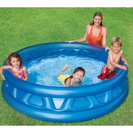 Piscina gonflabila mare pentru copii, de curte si gradina, diametru 1.8 m, albastra [2]