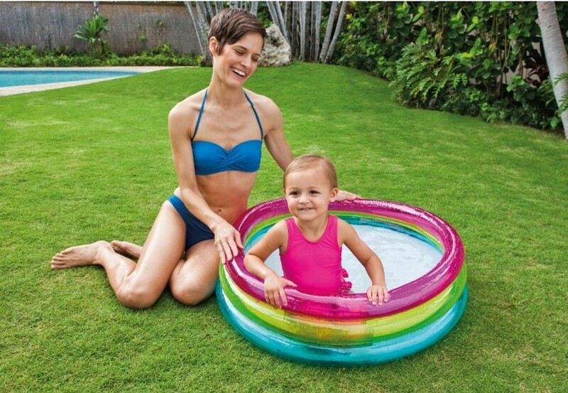 Piscina gonflabila  pentru Bebelusi,  tip Cadita de Curte si Gradina ,85x25 cm , Curcubeu [5]