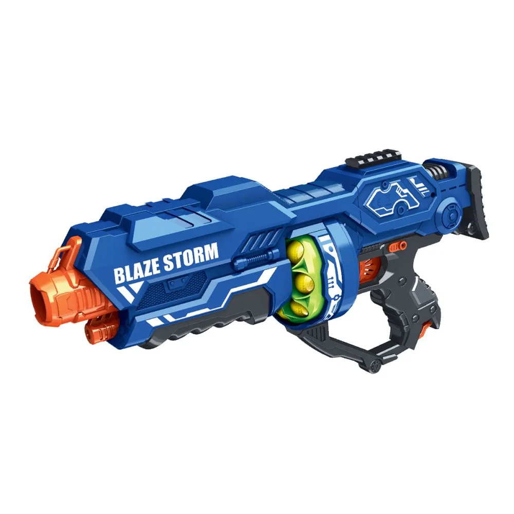 Pistol Electric cu  Raza Lunga de Actiune si Capacitate de Stocare 12 Bile  Moi din Burete, Blaze Storm, Albastru [3]